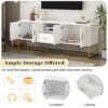 Modern TV Stand For TV Up To 70", TV Cabinet With 1 Drawer, 2 Cabinets And Metal Legs, Handles And Anti-Tip Device For Living Room - White - Image 20