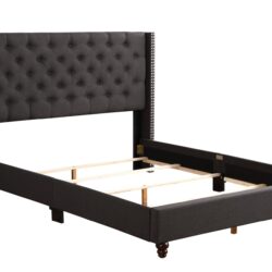 King Upholstered Transitional Bed - Black