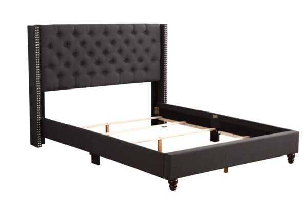 King Upholstered Transitional Bed - Black