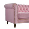 Chesterfield - Velvet Sofa 84.65" For Living Room - Pink - Image 7