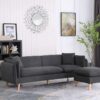 Brayden - Fabric Sectional Sofa Chaise - Dark Gray - Image 7