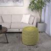 River - Handcrafted Cylindrical Pouf Water Resistant - Green - Image 3