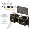 Modern TV Stand For TVs Up To 80", Entertainment Center With 4 Drawers And 1 Cabinet, Wood TV Console Table With Handles For Living Room - Black - Image 21