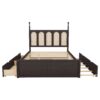 Queen Size Platform Bed With With 2 Big Drawers Twin Size Trundle - Espresso - Image 4