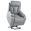 35.4" Electric Power Lift Recliner Chair, Fabric Recliner Chair, Home Theater Seating, Living Room Chair, Side Pocket, Remote Control - Light Gray - Image 13