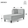 Mid-Century Modern Linen Corner Lounge Chair, Upholstered Indoor Chaise Lounge, Sleeper Sofa - Gray - Image 23