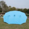 15 X 9 Ft Double Sided Outdoor Market Umbrella With Lights And Base Rectangular Twin Canopy - Blue - Image 7