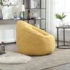 Bedding Bean Bag Sofa Chair High Pressure Foam Bean Bag Chair Adult Material With Padded Foam Padding Compressed Bean Bag With Footrest - Yellow - Image 13