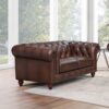 Alton Bay-Top Grain Leather Loveseat - Brown - Image 2