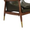 Accent Chair With Cushioned Seat, Brass Tipped Legs - Cognac Brown - Image 5