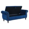Velvet Multifunctional Storage Ottoman Bench With Pillow - Navy Blue - Image 9