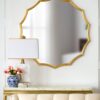 Round Sunburst Wall Mirror With, Wall Decor Mirror For Entryway Bedroom Living Room - Gold - Image 6