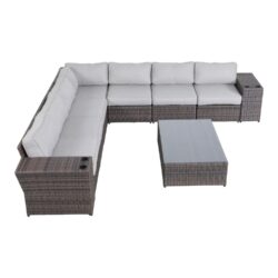 6 Person Seating Group With Cushions - Brown