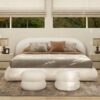 Archie Puffy Grounded - King Upholstered Platform Bed - Almond White - Image 8