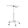 Adjustable Height Transparent Tempered Glass Table Desk Table With Lockable Wheels - Transparent / White - Image 16
