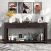 Hearth & Haven Clara - Console Table With Storage Drawers And Bottom Shelf - Espresso - Image 7