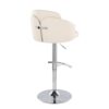 Dahlia - Contemporary Adjustable Barstool With Swivel With Rounded T Footrest (Set of 2) - Chrome / Cream - Image 4