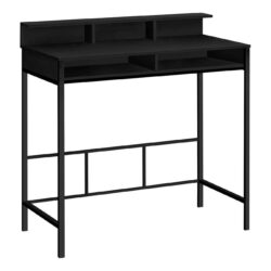 Computer Desk, Home Office, Standing, Storage Shelves, Laptop, Contemporary & Modern - Black