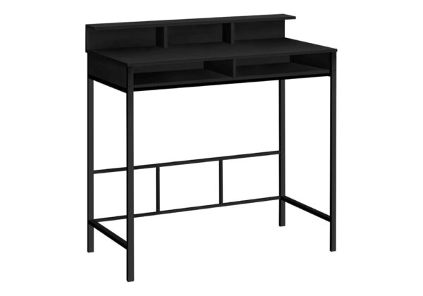 Computer Desk, Home Office, Standing, Storage Shelves, Laptop, Contemporary & Modern - Black