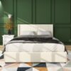 Anna - Queen Patented 2 Drawer Storage Bed, Upholstered Wingback - Ivory Velvet - Image 7