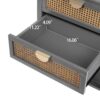 2 Drawer Side Table - Natural Rattan - End Table - Suitable For Bedroom, Living Room, Or Study - Gray - Image 7