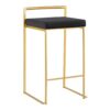 Fuji - Contemporary Counter Stool (Set of 3) - Gold / Black - Image 2