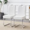 Coaster Home Furnishings White Dining Chairs With Built In Spring Packages & Ergonomic Design (Set of 4) Upholstery - White - Image 6