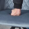 Modern Desk Chair No Wheel, Ergonomic Office Chair Home Office Upholstered Chair, Computer Chair For Bedroom, Reception Room, Living Room With Metal Legs - Blue - Image 5