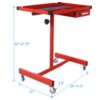 Adjustable Tear Down Work Table With Drawer For Garages, Repair Shops, And Diy, Portable, (4) 2.5" Swivel Casters, 220 Pound Capacity, Rubber Corners, Heavy Duty Steel - Red - Image 7