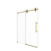 Frameless Single Sliding Shower Door With Bypass Design And 5 / 16" Clear Tempered Glass - Brushed Gold - Image 14