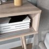 Rustic Entryway Console Table With Sliding White Doors And Wood Legs - Natural - Image 15