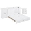 Queen Size Murphy Bed With USB Port, Large Drawer, And Wardrobe / Desk Combo Versatile Cabinet Bed - White - Image 13