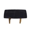 63" Artificial Stone Curved Golden Metal Leg Dining Table, 6 People - Black / Gold - Image 3