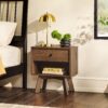Mid-Century Modern Minimalist 1 Drawer Nightstand - Mocha - Image 4