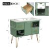 Bathroom Vanity With Resin Sink Combo Set, Modern Freestanding Single Bathroom Cabinet With 2 Drawers & 2 Storage Compartments, Storage Cabinet For Bathroom, Frame Vanity Set - Green - Image 7