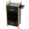 Locking Salon Storage Cabinet, Beauty Barber Salon Styling Station Organizer Equipment With 3 Hair Dryer Holder, 2 Drawers For Beauty Spa Barber Shop - Black - Image 2