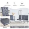 Armless Dining Chairs, Grid And Buckle Design Of The Back (Set of 4) - Gray - Image 6