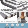 2 Piece Indoor / Outdoor Chaise Lounge Chair Cushion Set With Ties, Patio Seat Cushions For Lawn, Pool & Beach - Gray / White - Image 6