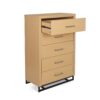 Borah - Contemporary Wood 5 Drawer Dresser - Natural - Image 7