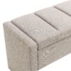 Modern Bed End Bench With Storage, Upholstered Large Foot Rest Stool, Comfy Window Vanity Bench For Living Room, Dorm, Coffee Table, Linen - Gray Brown - Image 8