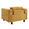 Modern Oversized Armchair Comfy Accent Chair Single Sofa For Living Room Bedroom Office Apartment, Woven Velvet Fabric - Yellow - Image 10