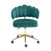 Velvet Home Office Desk Chair, Modern Cute Computer Chair, Wheels Swivel Height Adjustable Task Chair - Emerald - Image 13