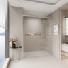 Double Sliding Shower Door, Semi Frameless Bypass Bathroom Sliding Door With 1 / 4" (6Mm) Tempered Glass For Walk In Shower - Chrome - Image 10