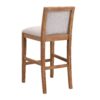 Bar Stools (Set of 2), Rubber Wood Frame, Retro Bar Chairs Suitable For Kitchen Island - Beige / Wood - Image 9