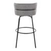 Cinch - Glam / Art Deco Fixed Height Barstool With Swivel With Round Footrest (Set of 2) - Black / Light Gray - Image 5