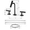 2 Handles Widespread 8" Bathroom Faucet With Solid Brass Construction - Matte Black - Image 3