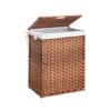 Laundry Hamper With Lid PE Rattan Powder Coating Frame Clothes Hampers With 2 Removable Bags, 100L - Brown - Image 35