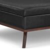 Owen - Extra Large Square Coffee Table Storage Ottoman - Distressed Black - Image 4