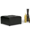 Avalon - Square Coffee Table Storage Ottoman - Midnight Black - Image 7