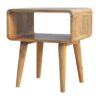 Curved Open Bedside Table - Brown Oak - Image 5
